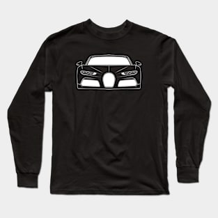 Bugatti Chiron White Outline Long Sleeve T-Shirt